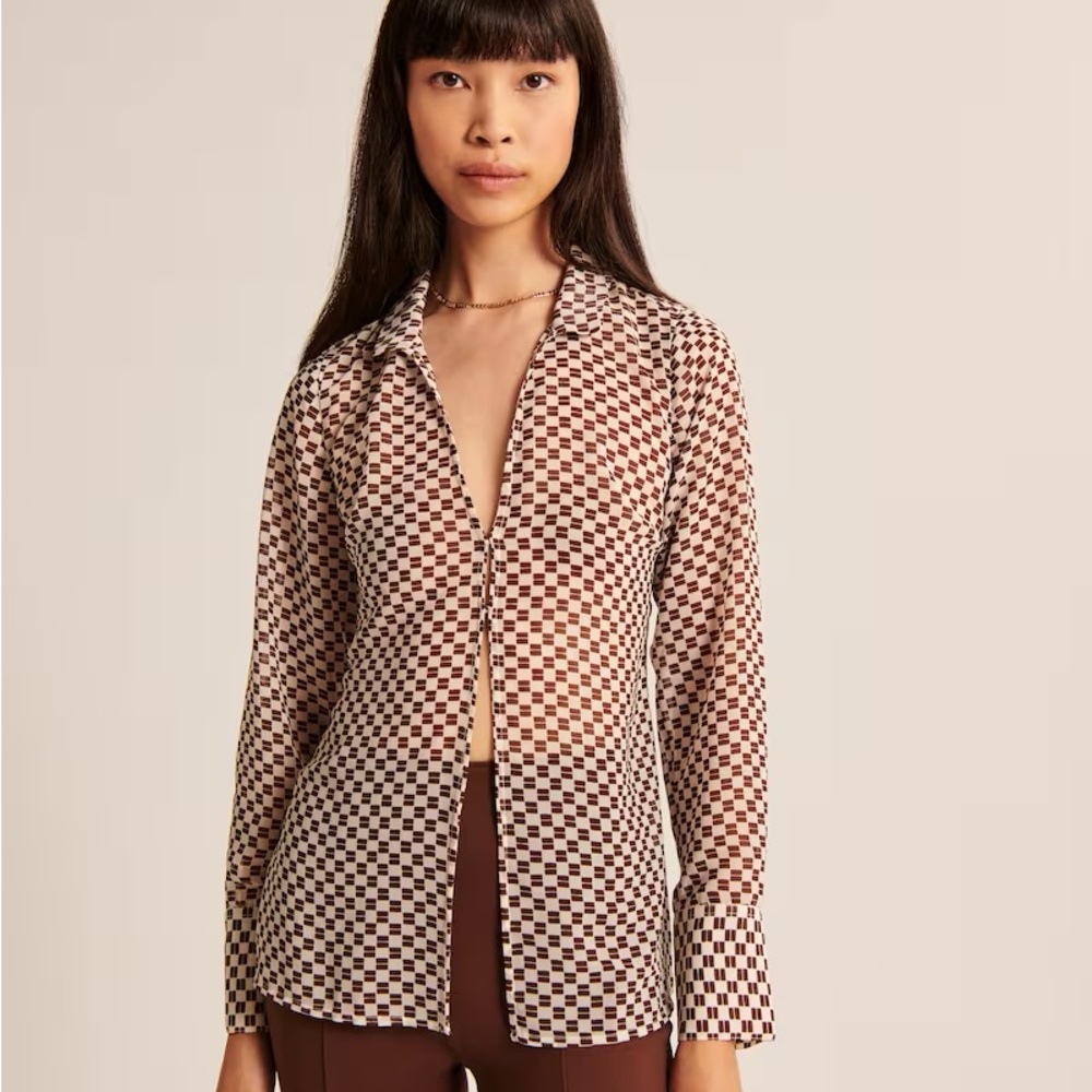 Abercrombie Long-Sleeve Sheer Shirt